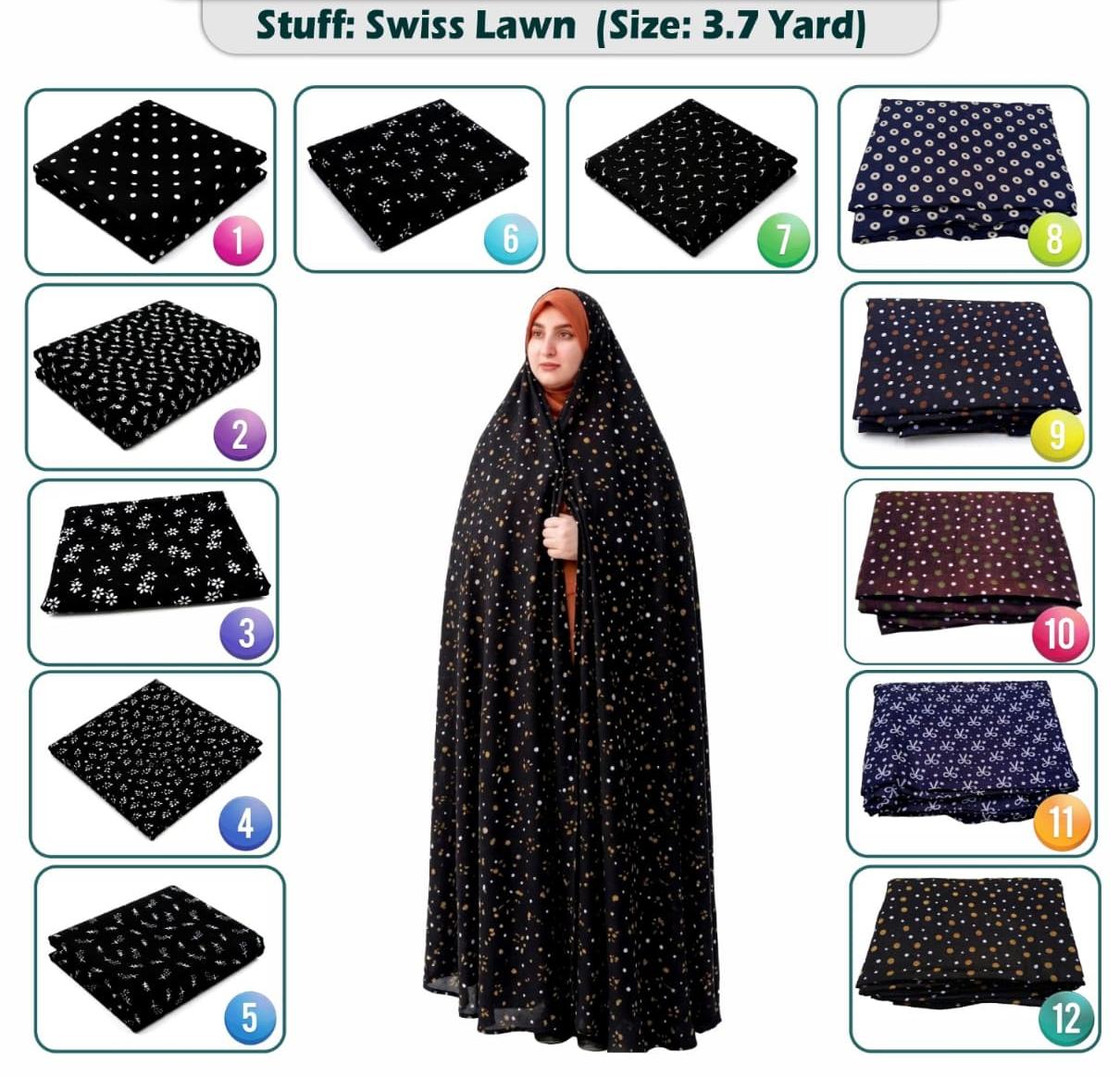 Irani Open Round Chadar | Swiss Lawn (Large)